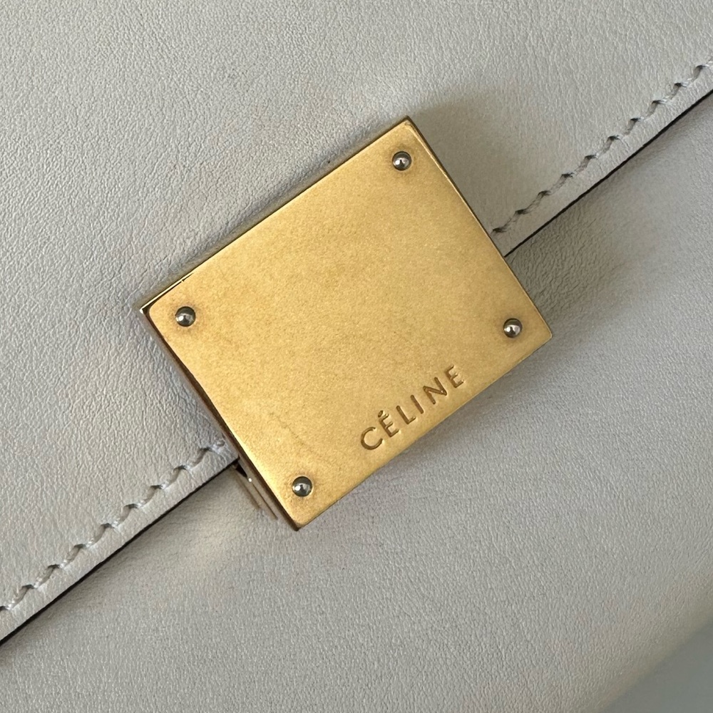 Vintage Celine Python-Trimmed Trapeze Bag - image 8